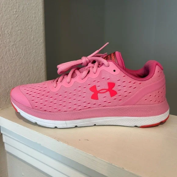 Under Armour Girls GS Charged Impulse Sneaker Pink Rose Youth 6Y (3022940) - Picture 2 of 9